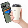 thumbnail image 5 of Allytech Wallet Case for Google Pixel 7, Weave Texture TPU Cards Holder Ring Holder Kickstand Shockproof Anti-Scratch Bumper Back Cover Case for Google Pixel 7 - Green, 5 of 13