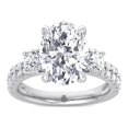 thumbnail image 4 of Farra - Double Row Accented Round & Oval Moissanite Lab - Diamond Engagement Ring, 4 of 12