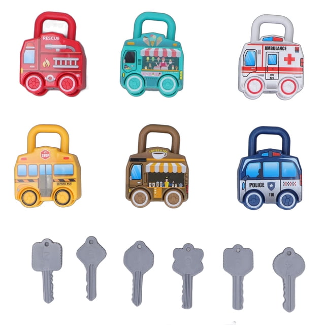 Los niños bloquean los coches con llave, bloquean los juguetes del coche con llave Sensory Key Car Toys Lock Key Car Toys Diseño revolucionario