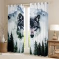 thumbnail image 2 of Homewish Rustic Grey Wolf Black Out Curtains, Pine Tree Plant Curtains Pack of 2 (42x63 Each), Teens Kids Boys Girls Bedroom Curtains, Blackout Curtains Room Decor, 2 of 6