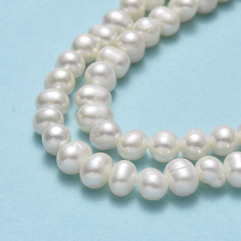 3strands Cultured Freshwater Pearl Beads Strands Potato Beige 4.5~5.2x6~6.5x5~5.5mm Hole: 0.7mm about 68~70pcs/strand 13.70~13.78 inch(34.8~35cm)