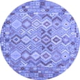 thumbnail image 1 of Ahgly Company Machine Washable Indoor Round Southwestern Blue Country Area Rugs, 3' Round, 1 of 4