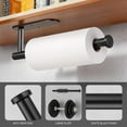 thumbnail image 2 of Paper Towel Holder, Paper Towel Holder Under Cabinet, 13.2 inch Self Adhesive or Drilling Paper Towel Holder Wall Mount with 2 Hooks Stainless Steel Paper Towel Roll Rack for Kitchen Bathroom, Black, 2 of 6