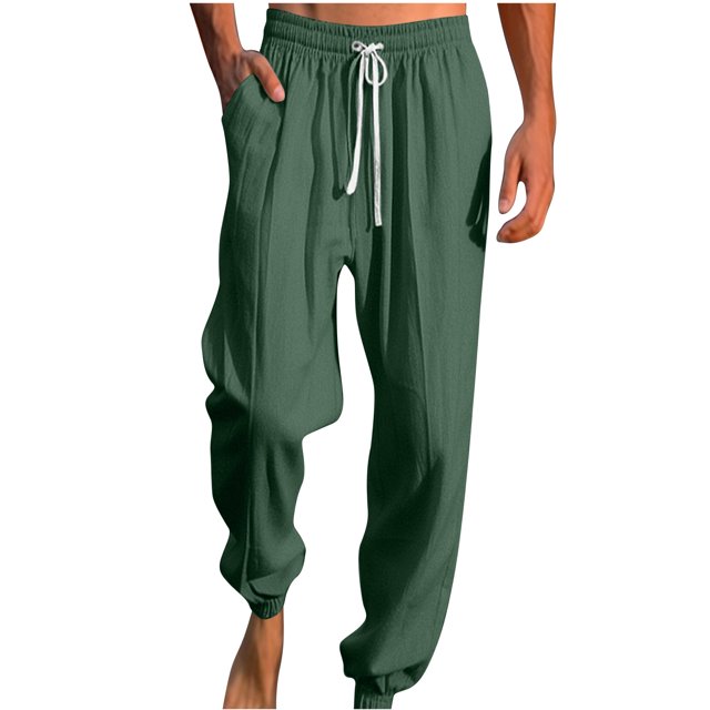 Birdeem Mens Elastic-Waist Strap Pocket Leg Strap Beach Tracksuit Pants