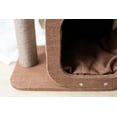 thumbnail image 6 of Catry 23" Condo Brown & Beige Cat Condo Small Cat Tree with Scratching Post Play House Indoor Multi-Level Climbing Cat Furniture with Free Cat Teaser as Bonus, 6 of 13