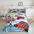 thumbnail image 1 of Erosebridal Ensemble de Couette Simple à Motif d'Autobus Cartoon, Couette en Duvet Ligne de Circulation, Déco de Véhicule Automobile, Réversible 2 Pcs, 1 of 8