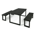 thumbnail image 6 of Zoe Outdoor 3 Piece Acacia Wood Picnic Set, Dark Gray, 6 of 6