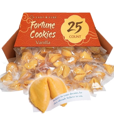 East and Else Fortune Cookies, Individually Wrapped, Vanilla Flavor (25 Count)