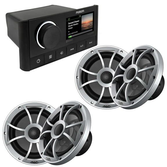 Fusion MS-RA670 Marine Receiver   2 Pairs Wet Sounds RECON8-S-RGB 8" Speakers