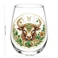 thumbnail image 3 of SLYNSHome Stemless Wine Glass With Vintage Embroidery Style, Astrology Horoscope Printed Wine Cup, Zodiac Sign Drinkware Gift, 3 of 7