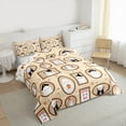 thumbnail image 3 of Manfei Cute Ghost Queen Comforter Set,Happy Halloween Bedding Sets,White Beige Bedding Comforter Set For Teens,Ultra Soft Home Decor Reversible,3pcs, 3 of 8