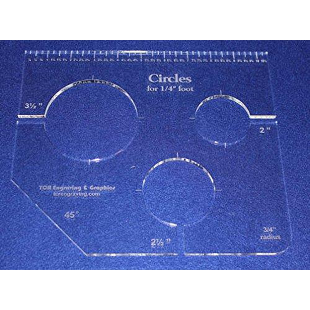 3 Circles Template For 1 4 Inch Foot Clear With Ruler 1 4 Inch Thick