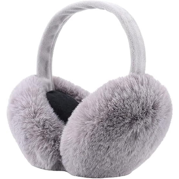 Orejeras plegables de invierno, calentadores de orejas de piel sintética, orejeras cálidas y esponjosas para clima frío, cubiertas para orejas de felpa