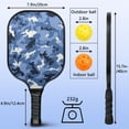 thumbnail image 3 of Pickleball Paddles Set Of 1, Fiberglass Surface, Camouflage Print, 1 Paddle, 2 Balls & Bag, 3 of 5