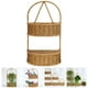 thumbnail image 2 of IMITACIÓN Rattan Woven Canasta de pared colgante de la pared de 2 niveles Canasta tejida para la cocina del baño, 2 of 4