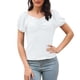 thumbnail image 1 of Blusa de manga corta para mujer, blusas informales de moda de verano para mujer, camisas de manga corta con cuello en V para compras diarias, blanco XL, 1 of 6
