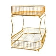 thumbnail image 3 of Soporte Desmontable para Verduras Gloria 2 Niveles Contenedor de Exhibición de Cosméticos Oro, 3 of 9
