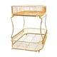 thumbnail image 3 of Soporte Desmontable para Verduras Gloria 2 Niveles Contenedor de Exhibición de Cosméticos Oro, 3 of 9