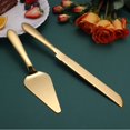 thumbnail image 2 of Set para cortar tartas Eisinly Wedding con acero inoxidable dorado, 2 of 7