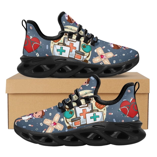 Zapatillas de deporte clínicas médicas para mujer, informales, antideslizantes, ligeras, con cordones, unisex, para adultos y niños