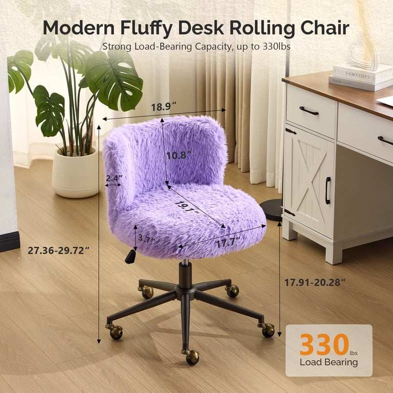 Ktaxon Vanity Chair, Adjustable Desk Chair, Metal Base, Swivel