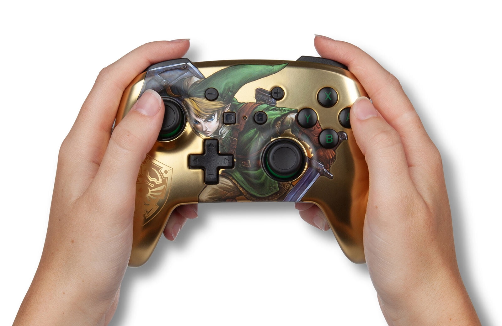 powera enhanced wireless controller for nintendo switch link gold