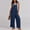 Navy, variant on ZHUGeLI Fashion Women Casual Cold Shoulder Jumpsuit Solid Suspender Jumpsuits Wide Pocket Leg Pant Up to 50% off Clearance
