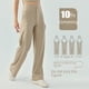 thumbnail image 1 of Pantalones deportivos de cintura alta con cordón y color piel para mujer, pantalones holgados de pierna ancha de color liso para fitness, pantalones ajustados para correr y adelgazar para yoga, 1 of 5