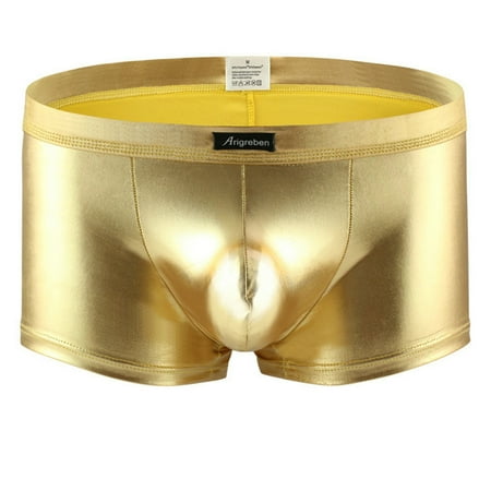 

BIZIZA Stretch Comfort Pouch Trunks for Men Breathable Male Briefs Soft Underwear Gold XXL