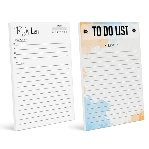 Inkdotpot Pack Of 2 Daily Planner List Undated Notepads, Memo Pad To-Do List Tear Off List Pad- Organizer- Scheduler- Organize Tasks (50 Sheets Each)-KP