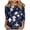 Blue, variant on Women's T Shirts 3/4 Sleeve Plant Printed Tees Graphic Loose Summer Tops Blue S
