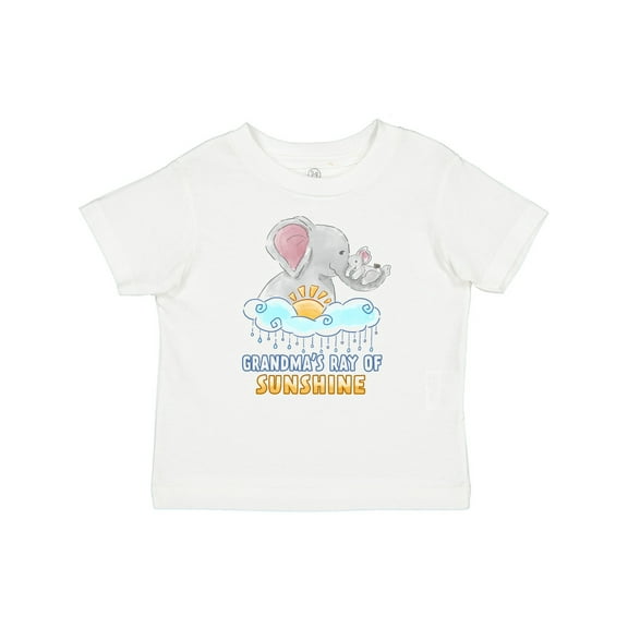 Inktastic Grandma's Ray of Sunshine Cute Elephants Rainclouds and Sun Boys or Girls Baby T-Shirt