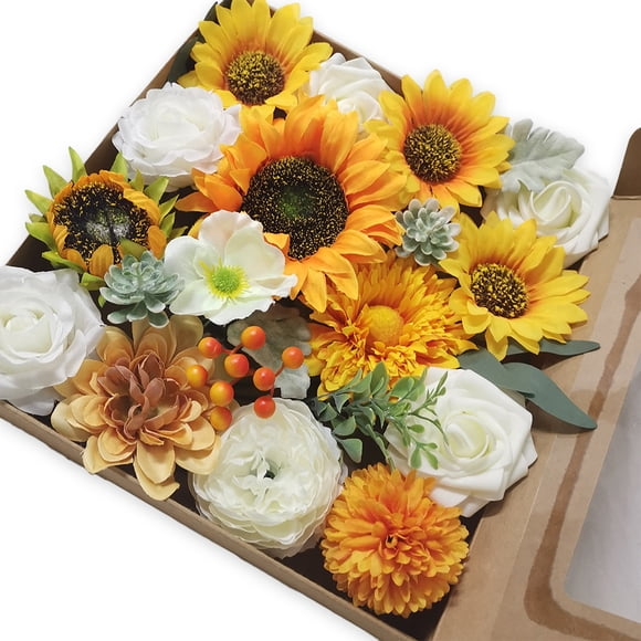 Yuarrent Seda Amplia aplicación Versatilidad Flores artificiales para decoración del hogar y eventos Girasoles de bajo mantenimiento LH003 Type3 NO3