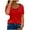 Red, variant on Giftesty Spring Clothes for Women 2024 Fashion Women's Summer V-Neck Casual Lace Patchwork Solid Caims Blouse Top