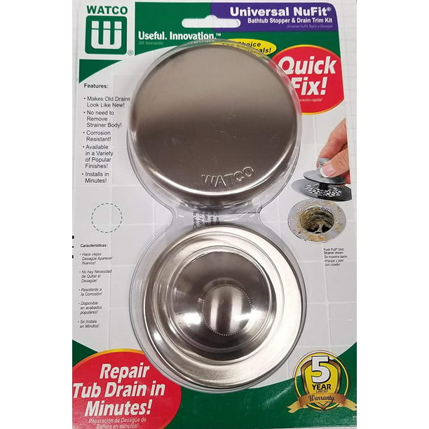Universal Nufit Bathtub Stopper And, Bathtub Drain Trim Kit Brushed Nickel