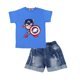 thumbnail image 1 of New Boy Set manga corta LED Flash McQueen dibujos animados verano algodón niños ropa niños traje ropa Capitán América Spiderman110 (3T-4T) Gao Jinjia LED, 1 of 2