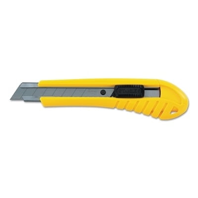 

Standard Snap-Off Knife 18 mm Steel Blade Plastic Handle Yellow | Bundle of 5 Each