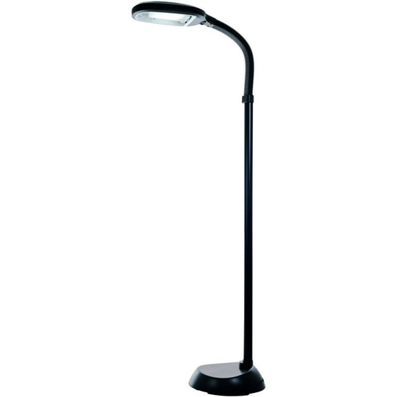 Lavish Home Natural Sunlight Floor Lamp with Bendable Neck 60 Inch (Black)