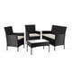 thumbnail image 1 of Sala de Jardín KingsHouse Rattan tipo Mimbre con Cojines y Mesa de Vidrio Templado negro 7, 1 of 8