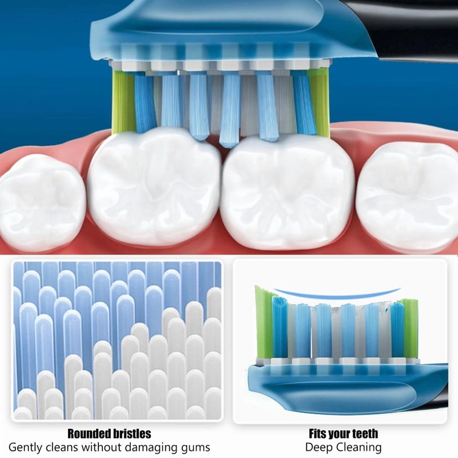 C3 Premium Plaque Control Replacement Brush Heads - Compatible with Ph-lilps Sonlcare DiamondClean Electric Toothbrush,HX9044/65,Black,4 Pack