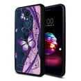 thumbnail image 1 of FINCIBO TPU Bumper Clear Hard Back Cover for LG K10/ K10+ Plus K30 2018, Clear Pink Purple Butterfly, 1 of 7