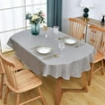 thumbnail image 2 of Oval Tablecloth Silver Grey Faux Linen Farmhouse Table Cover Wrinkle Resistant and Anti-Shrink Washable Fabric Table Cloth for Dining Kitchen Party for Indoor and Outdoor 60 x 84 Inch, 2 of 6