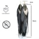 thumbnail image 4 of VANGANIA Aretes largos mujer de plumas Full Raven largos tornasol regalo mujer, 4 of 5
