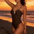 thumbnail image 4 of Guluxicc Underwire One Piece Swimsuit for Women Spaghetti Strap Push-Up Padded Decorative Bathing Suit Summer Beach Swimwear, 4 of 9