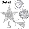 thumbnail image 2 of 10 Inch LED Star Tree Topper - Silver Metal Ornament with Lights for Christmas Tree Decoration Christmas Tree Topper, Gold Glitter Hollow 5-Point, 2 of 6