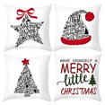 thumbnail image 1 of Up to 65% Off SMihono 4PC Christmas Letter pattern Sofa Bed Home Decor Case Cushion Cover, 1 of 8