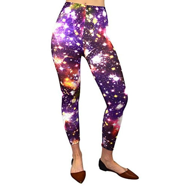 Peach Couture Women Stretch Luxury Galaxy Print Leggings Space Tight Pants  