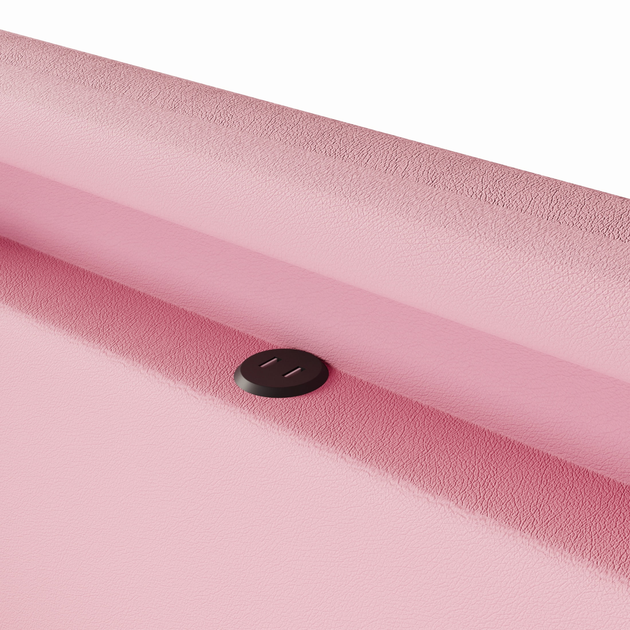 Noble House Full Size Upholstered Platform Bed with Storage Drawer, LED Light Strip and USB Charging Port, Pink