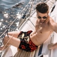 thumbnail image 2 of luoweisi Men's Beach Shorts Quick Dry Swim Trunks with Mesh Lining Roses and Skull L, 2 of 5