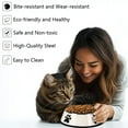 thumbnail image 2 of Pet Stainless Steel Non-Skid Dog and Cat Water And Food Bowl, Dog Bowls, Cat Bowl, Polished Stainless Steel, Suitable for Cats and Dogs of Different Sizes 1PCS White-L, 2 of 7